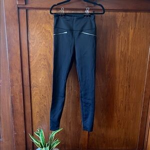 White House Black Market Black Leggings with Zipper Detail
